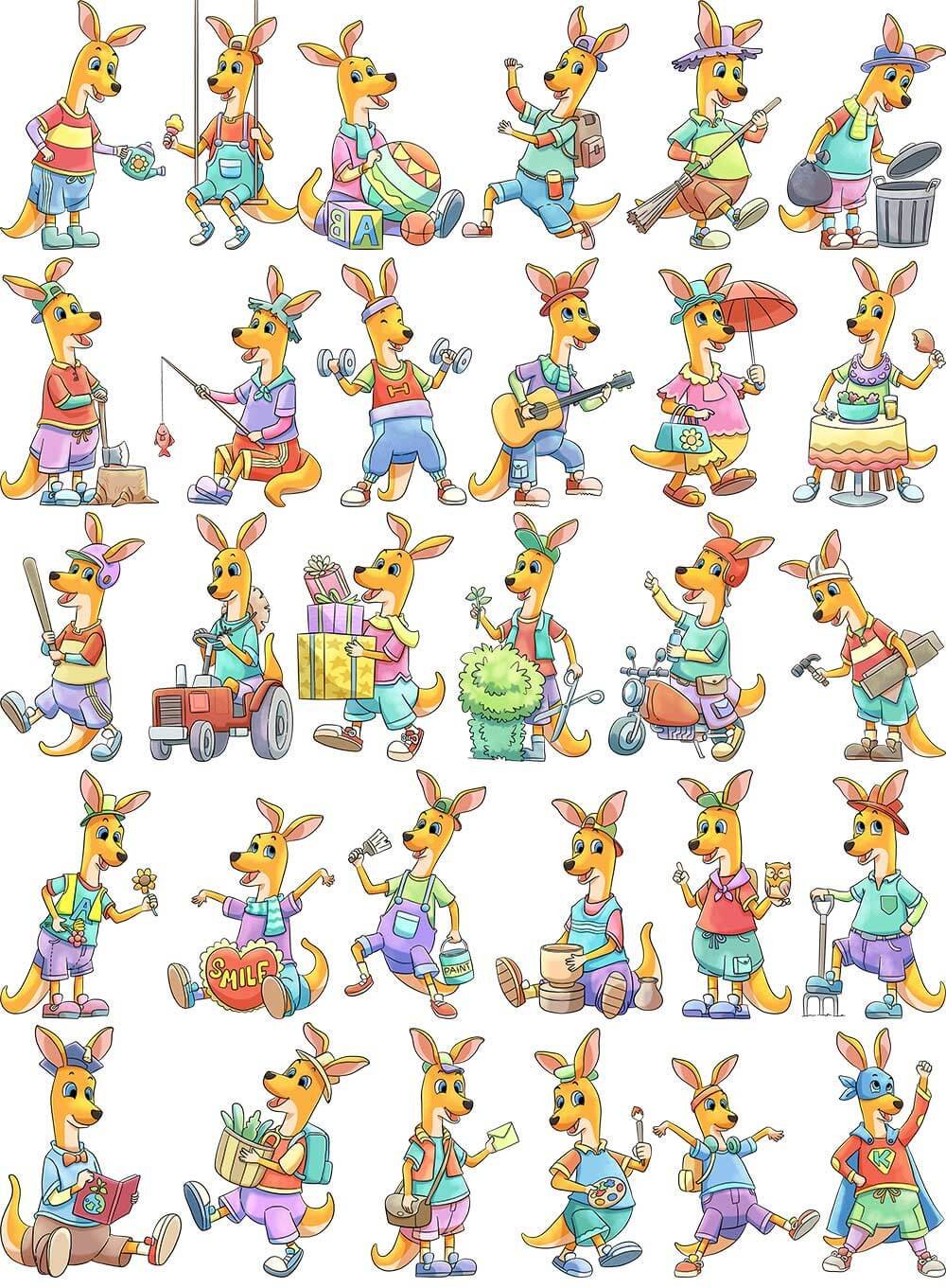 kangaroo color characters