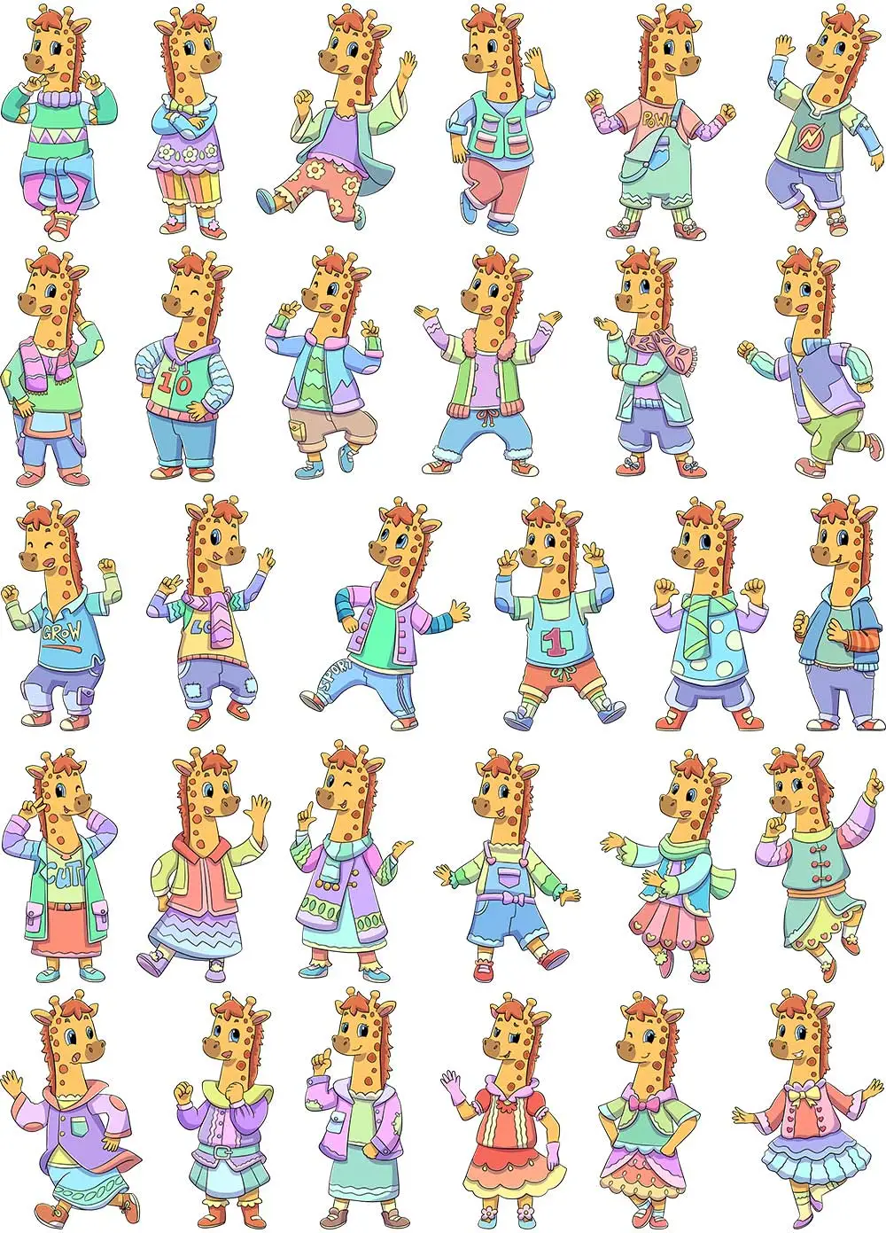 giraffes color characters