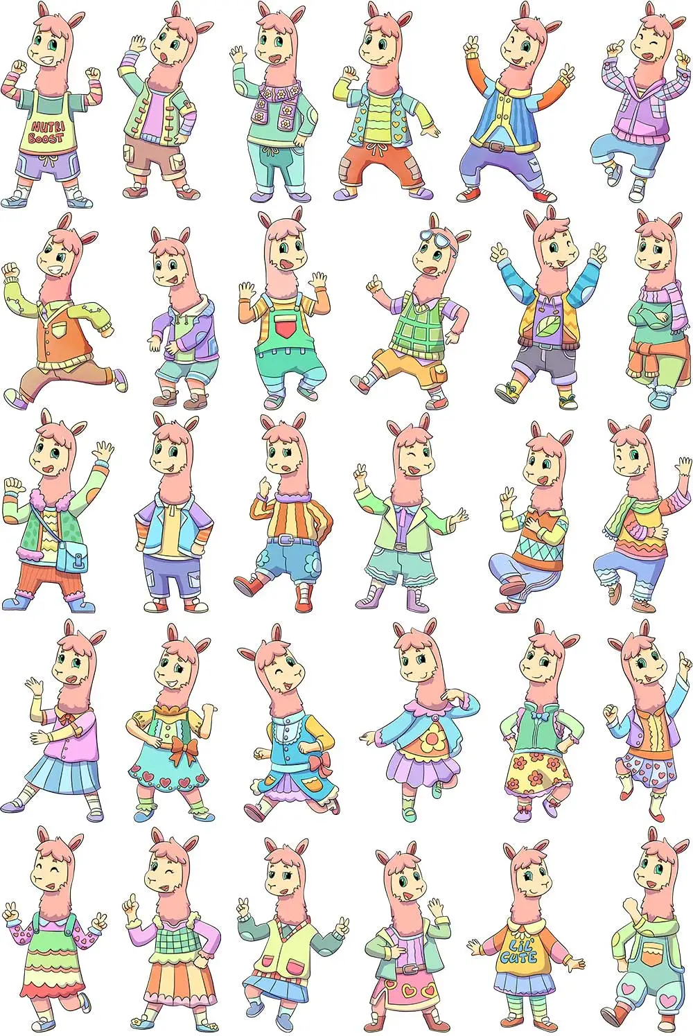 Llama Color Characters