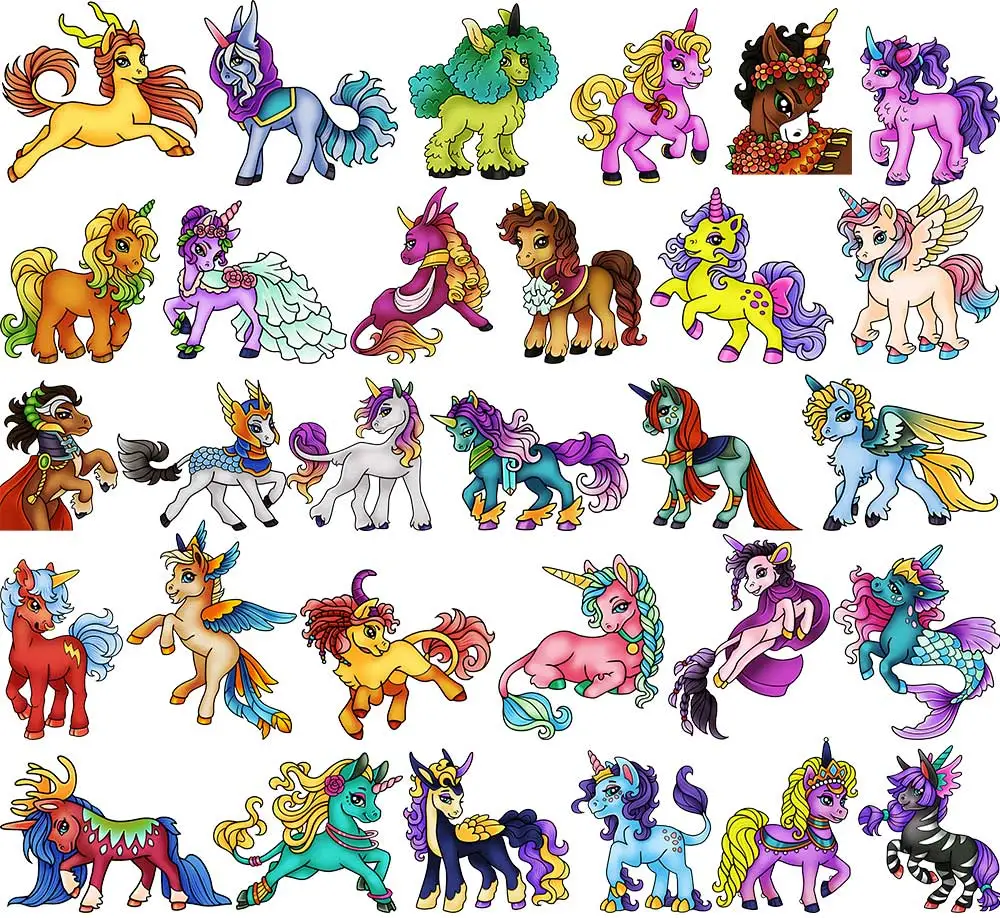unique unicorns color backgrounds