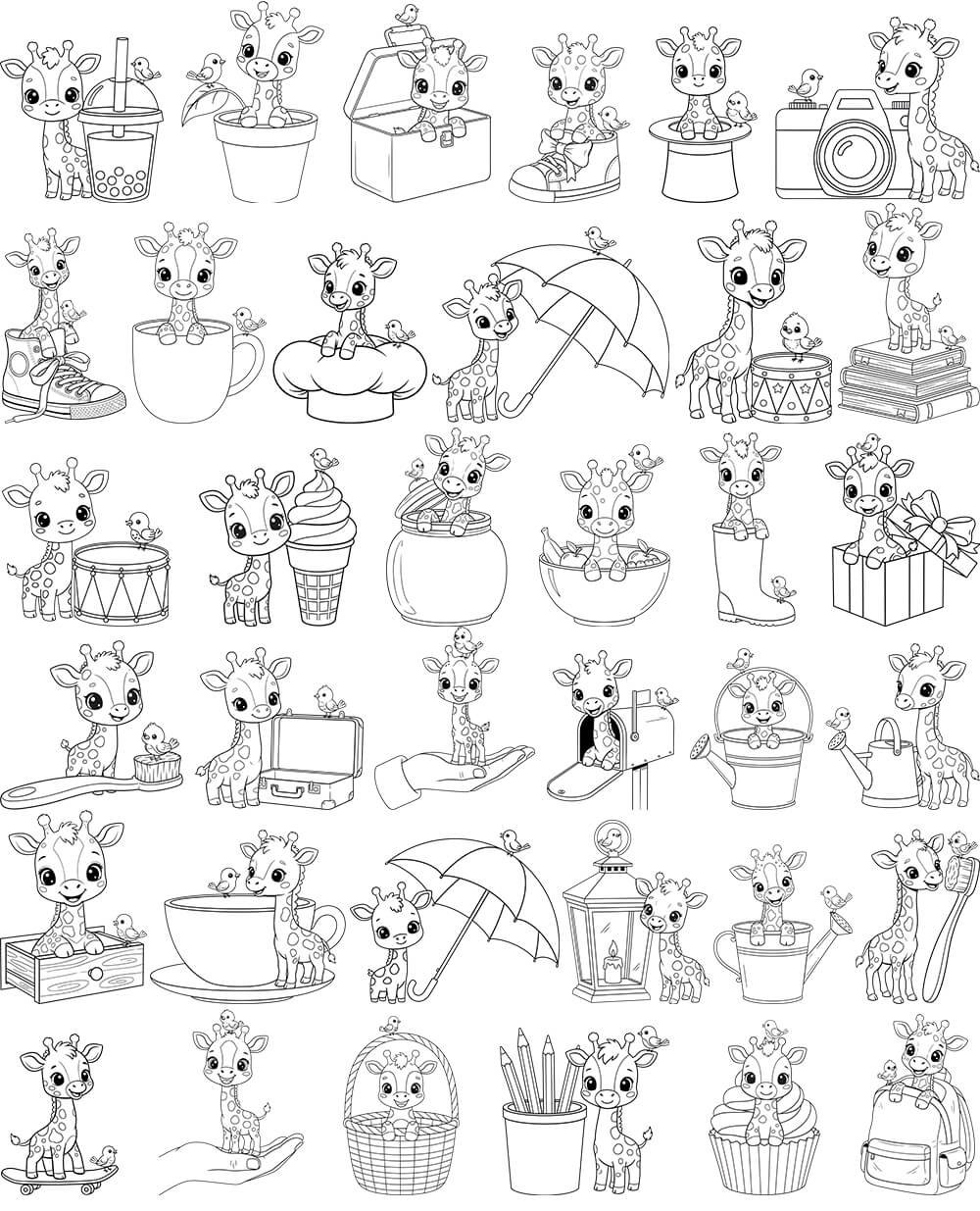 Giraffe Bird Friends