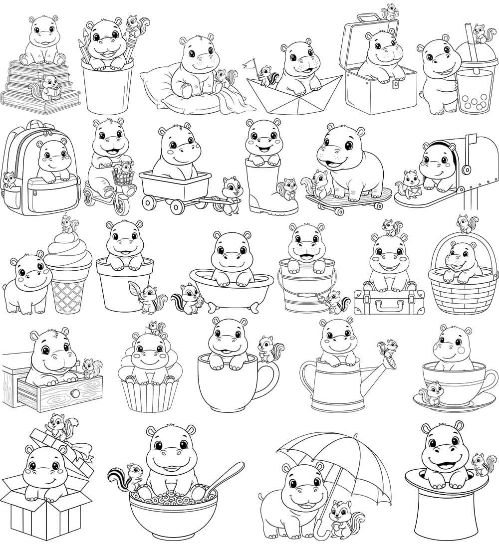 Hippo Chipmunk Friends