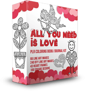 All You Need Is Love PLR Coloring Book/Journal Kit