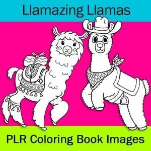 Llama PLR Coloring Images