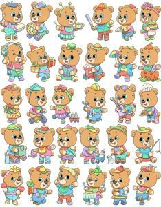 Baby bear color characters