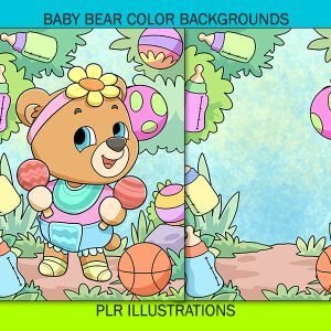 Baby Bear Colored Backgrounds
