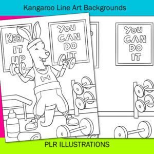 kangaroo line art backgrounds