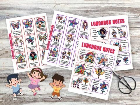 Color Me Positive Lunchbox Notes and Positive Affirmations for Kids - Color Me Positive PLR