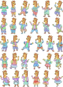 giraffes color characters