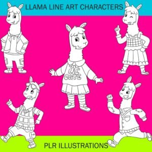 llama line art