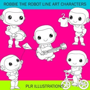 robbie robot line art characters