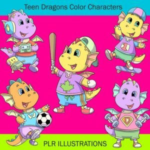 teen dragons color characters