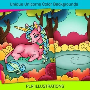 unique unicorns color backgrounds