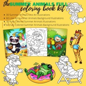 Summer Animals Full Coloring Pack