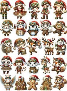 Steampunk Christmas Clip Art