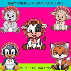 Baby Animals in Diapers