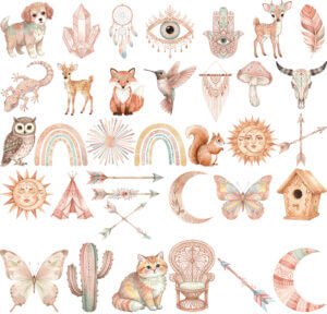 Boho Bright Clip Art