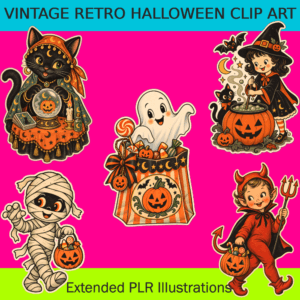 Vintage Retro Halloween Clip Art