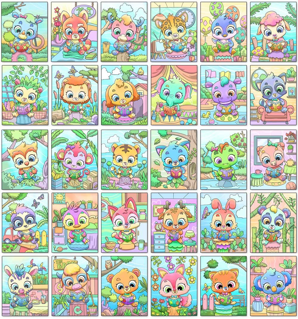ANIMALSREADINGCOLORBGS