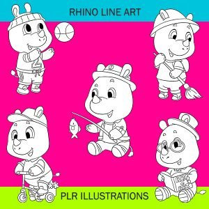 everyday rhino coloring book images