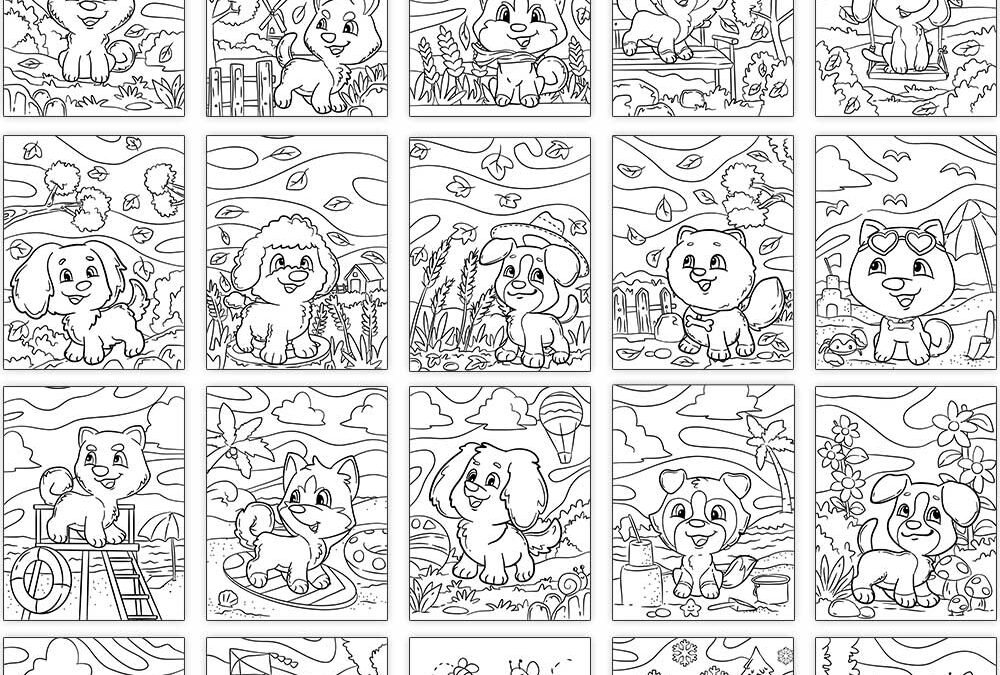 Color Me Positive puppylineartbgs - Color Me Positive PLR