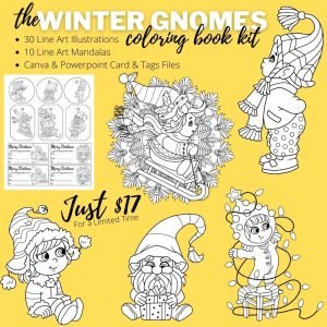 Winter Gnomes Coloring Book Characters